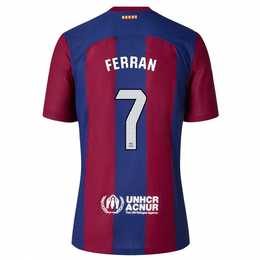 Kinder Fußball Ferran Torres #7 Rot Blau Heimtrikot Trikot 2023/24 T-Shirt Luxemburg