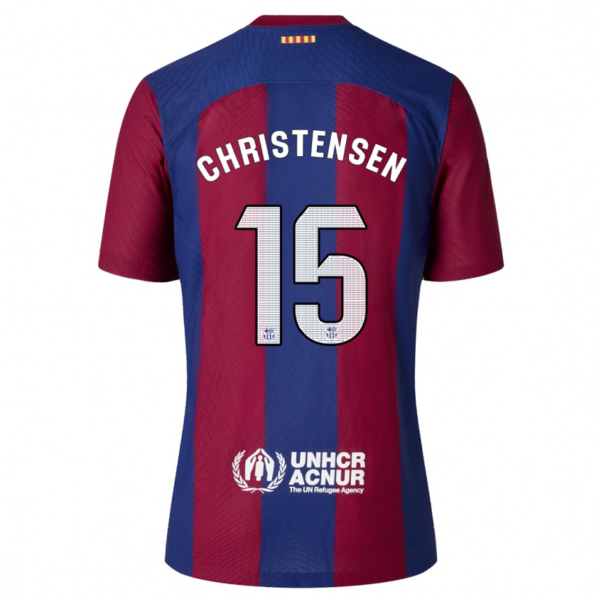 Kinder Fußball Andreas Christensen #15 Rot Blau Heimtrikot Trikot 2023/24 T-Shirt Luxemburg