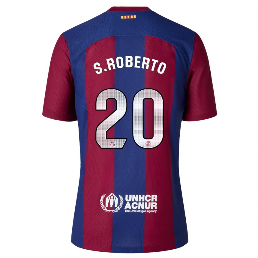 Kinder Fußball Sergi Roberto #20 Rot Blau Heimtrikot Trikot 2023/24 T-Shirt Luxemburg