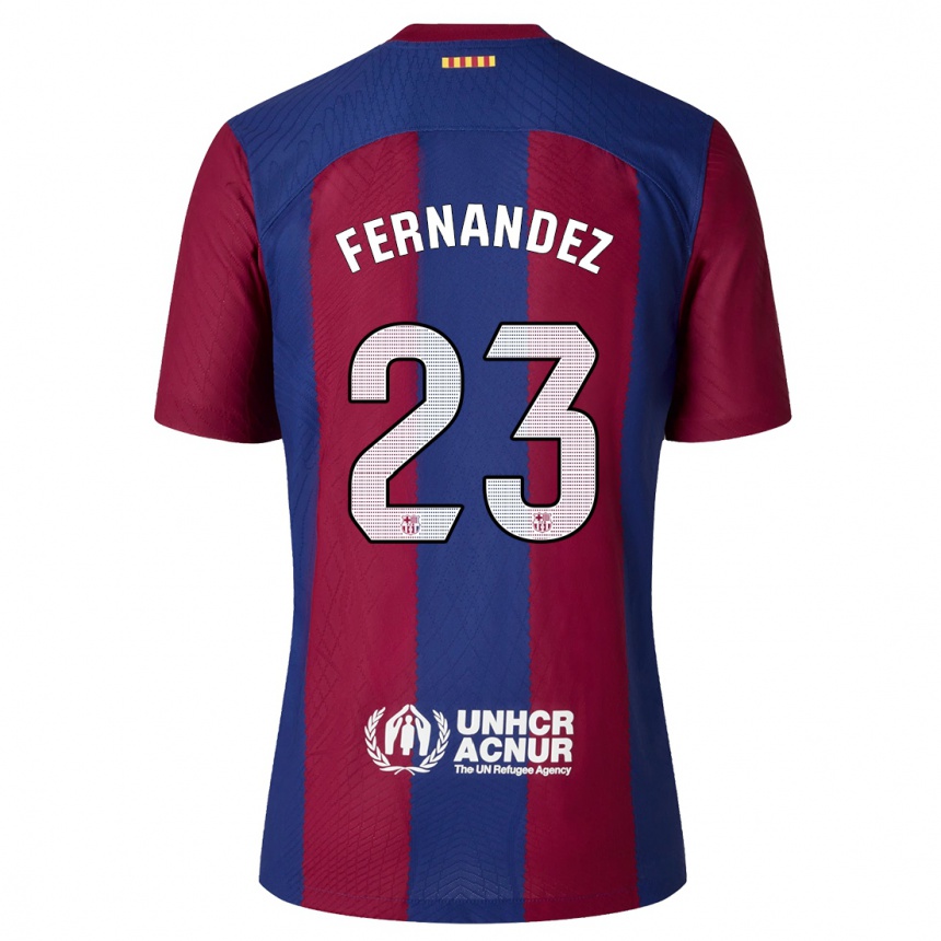 Kinder Fußball Pelayo Fernandez #23 Rot Blau Heimtrikot Trikot 2023/24 T-Shirt Luxemburg