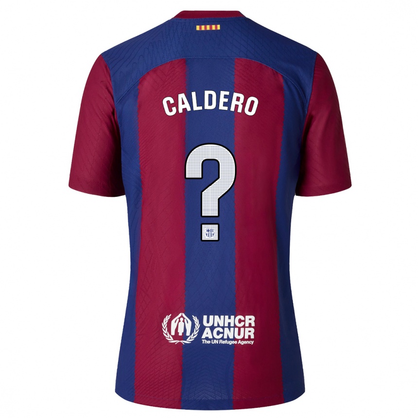 Kinder Fußball Nil Caldero #0 Rot Blau Heimtrikot Trikot 2023/24 T-Shirt Luxemburg