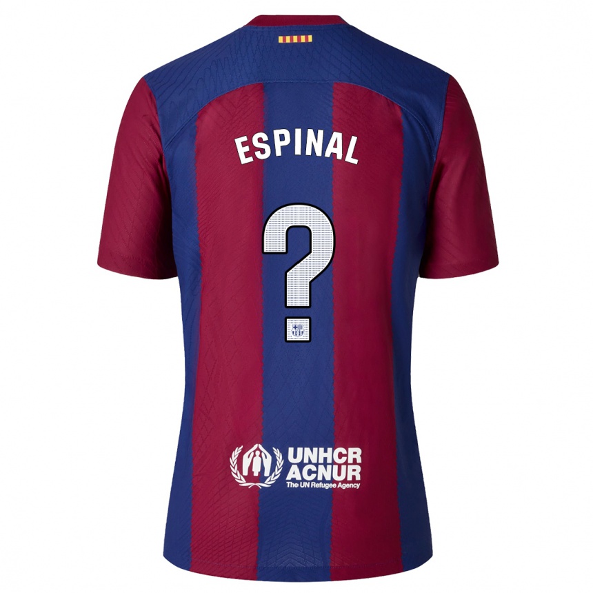 Kinder Fußball Jorge Espinal #0 Rot Blau Heimtrikot Trikot 2023/24 T-Shirt Luxemburg