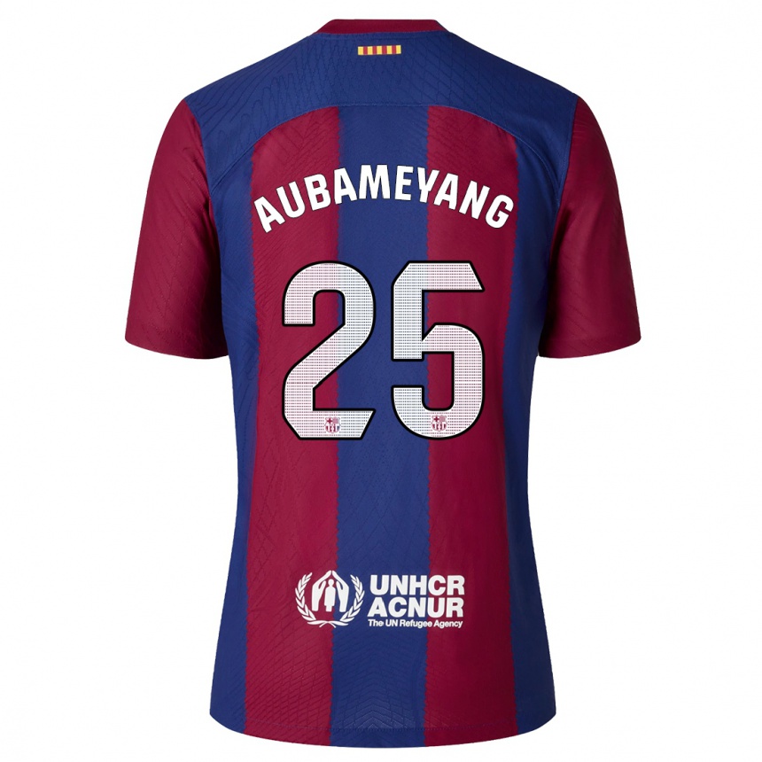 Kinder Fußball Pierre Emerick Aubameyang #25 Rot Blau Heimtrikot Trikot 2023/24 T-Shirt Luxemburg