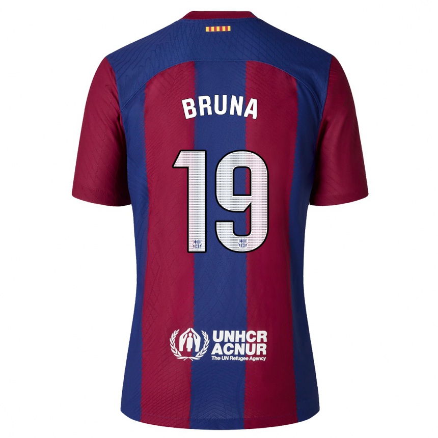 Kinder Fußball Bruna Vilamala #19 Rot Blau Heimtrikot Trikot 2023/24 T-Shirt Luxemburg