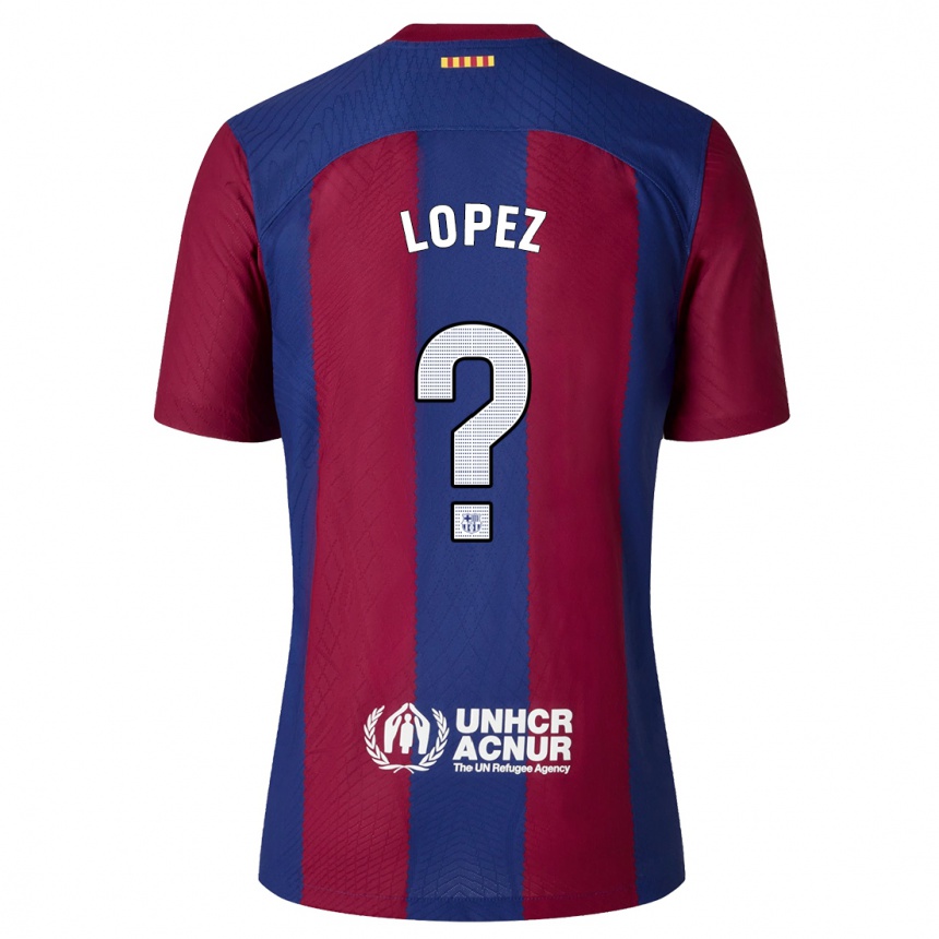 Kinder Fußball Pablo Lopez #0 Rot Blau Heimtrikot Trikot 2023/24 T-Shirt Luxemburg