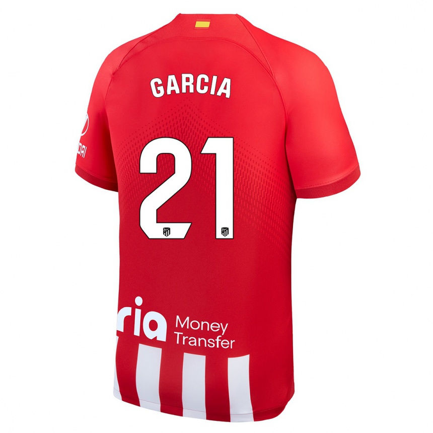 Kinder Fußball Sheila Garcia #21 Rot-Weiss Heimtrikot Trikot 2023/24 T-Shirt Luxemburg