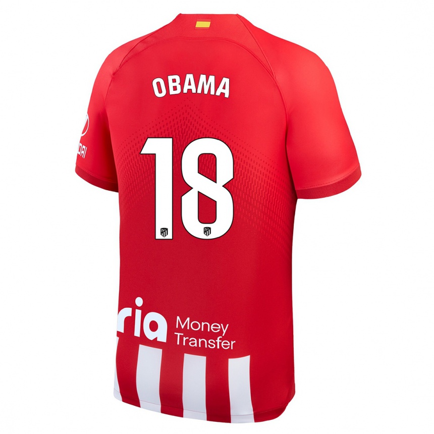 Kinder Fußball Salomon Obama #18 Rot-Weiss Heimtrikot Trikot 2023/24 T-Shirt Luxemburg