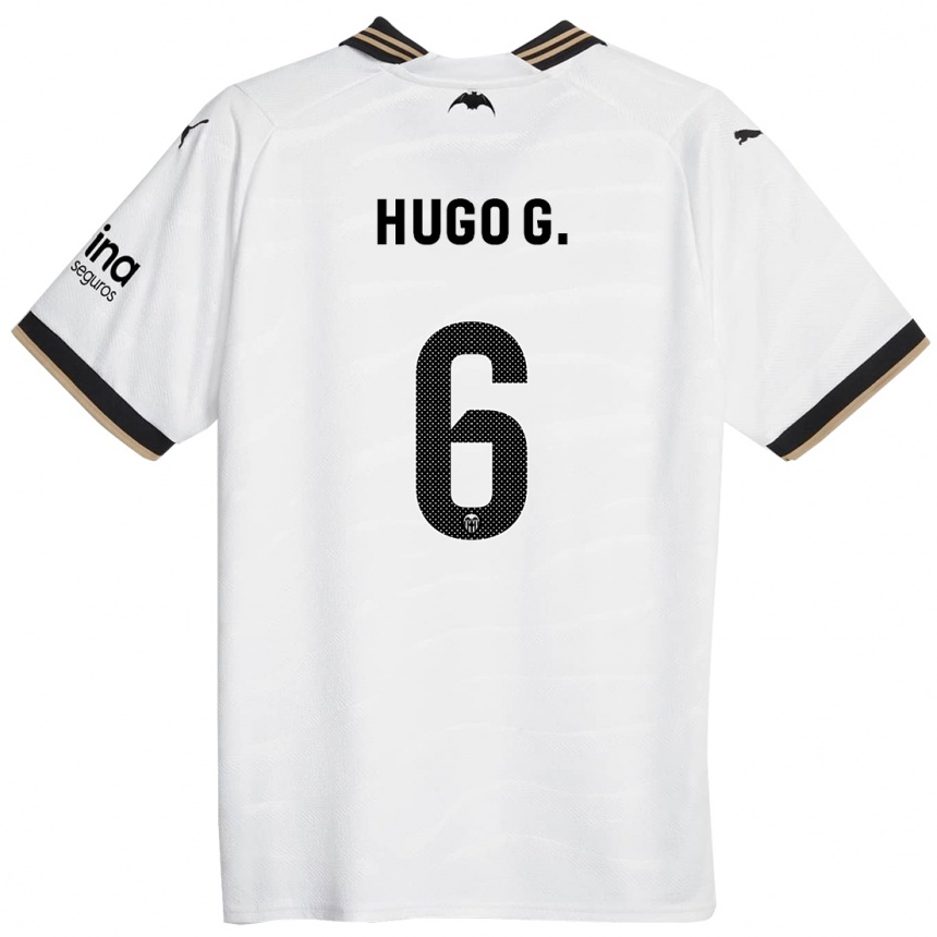 Kinder Fußball Hugo Guillamón #6 Weiß Heimtrikot Trikot 2023/24 T-Shirt Luxemburg