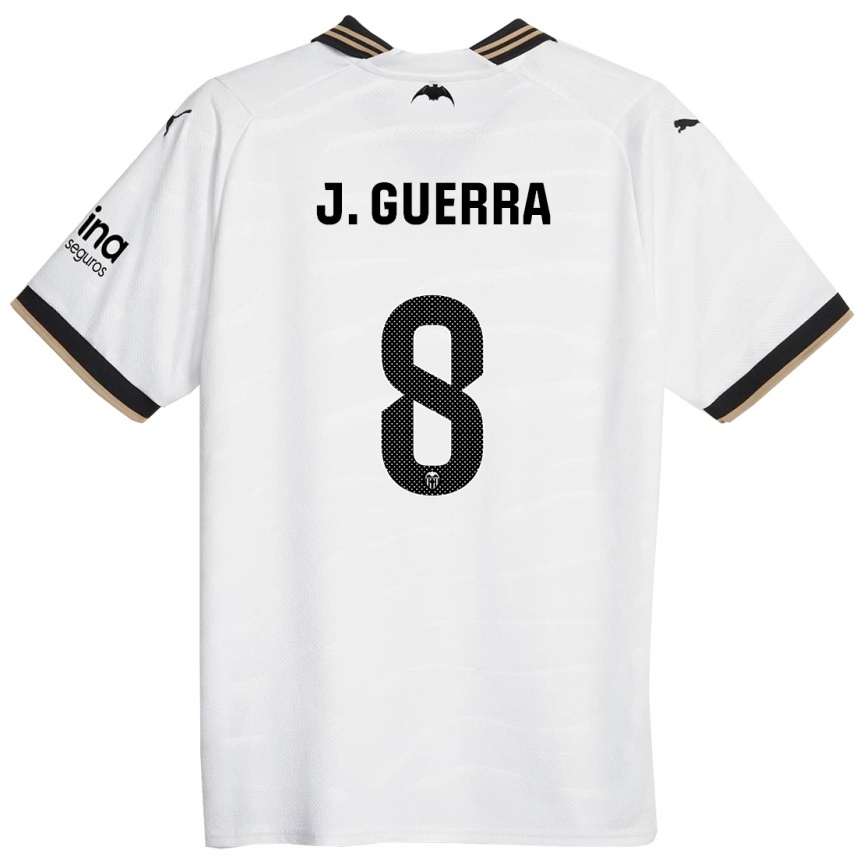 Kinder Fußball Javi Guerra #8 Weiß Heimtrikot Trikot 2023/24 T-Shirt Luxemburg