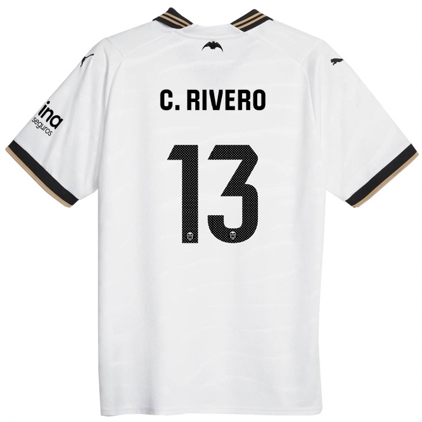 Kinder Fußball Cristian Rivero #13 Weiß Heimtrikot Trikot 2023/24 T-Shirt Luxemburg