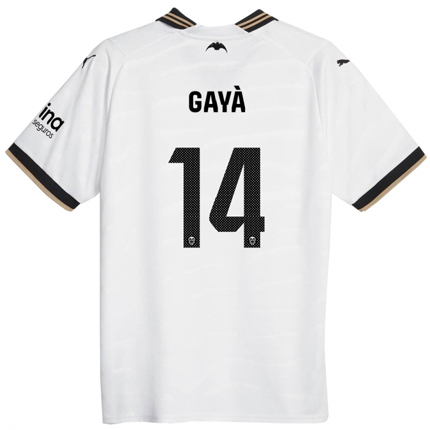 Kinder Fußball José Gayà #14 Weiß Heimtrikot Trikot 2023/24 T-Shirt Luxemburg