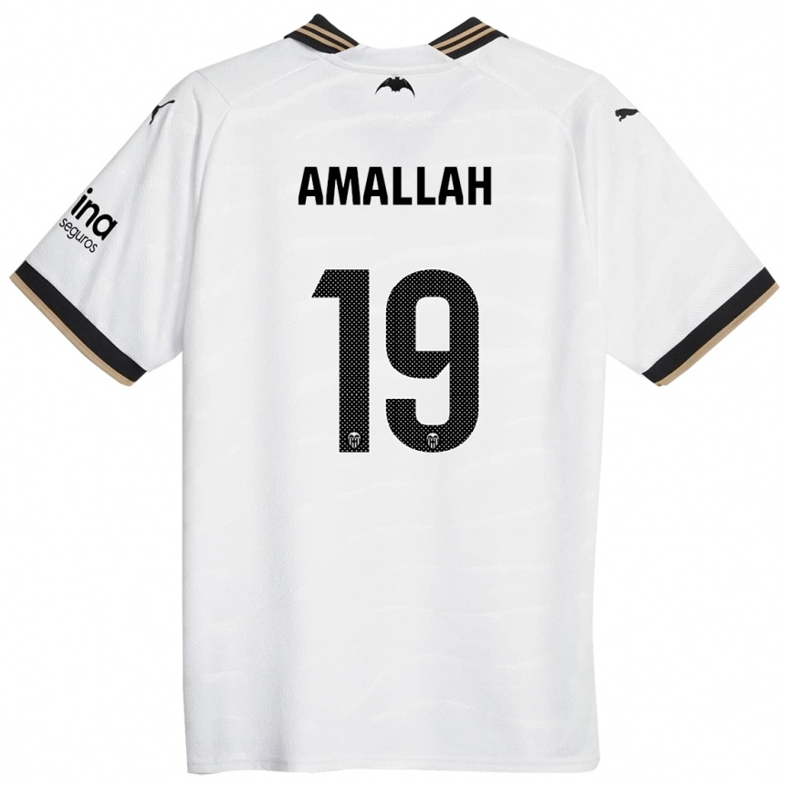 Kinder Fußball Selim Amallah #19 Weiß Heimtrikot Trikot 2023/24 T-Shirt Luxemburg