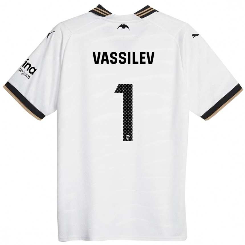 Kinder Fußball David Vassilev #1 Weiß Heimtrikot Trikot 2023/24 T-Shirt Luxemburg