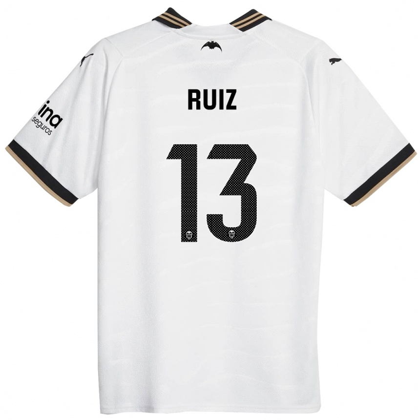 Kinder Fußball Nil Ruiz #13 Weiß Heimtrikot Trikot 2023/24 T-Shirt Luxemburg