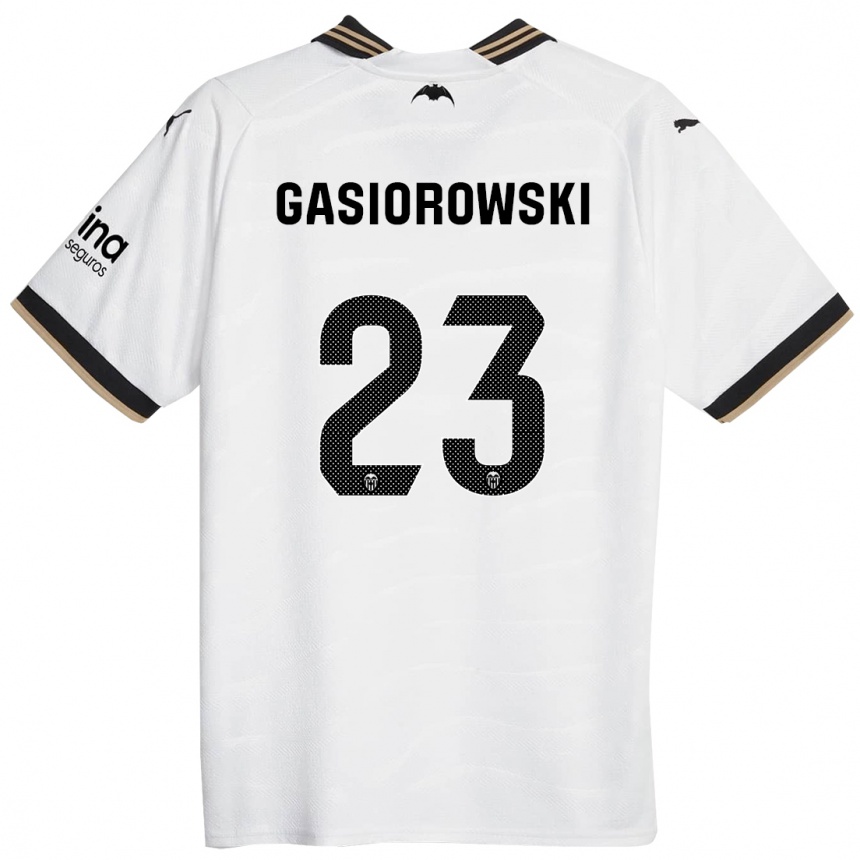 Kinder Fußball Yarek Gasiorowski #23 Weiß Heimtrikot Trikot 2023/24 T-Shirt Luxemburg