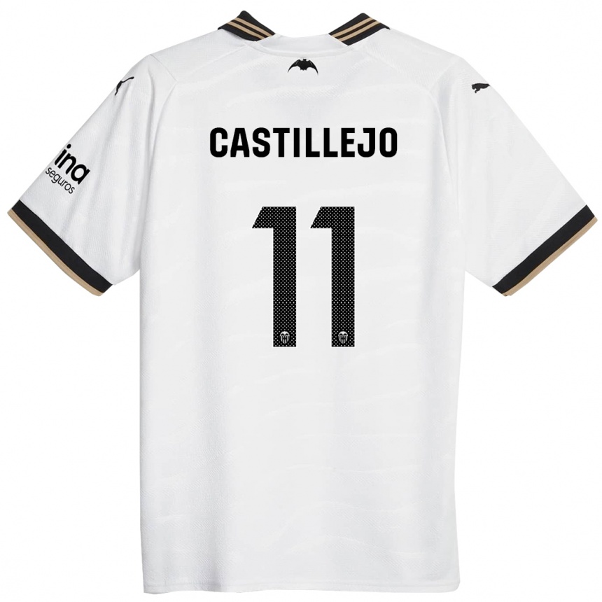 Kinder Fußball Samu Castillejo #11 Weiß Heimtrikot Trikot 2023/24 T-Shirt Luxemburg