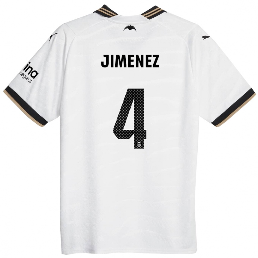 Kinder Fußball Maria Jimenez #4 Weiß Heimtrikot Trikot 2023/24 T-Shirt Luxemburg