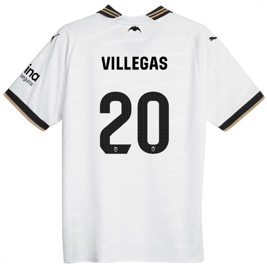 Kinder Fußball Noelia Villegas #20 Weiß Heimtrikot Trikot 2023/24 T-Shirt Luxemburg