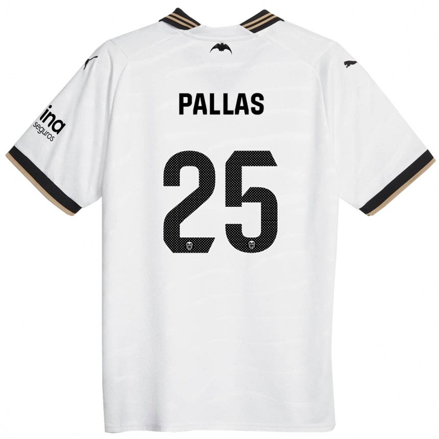 Kinder Fußball Nerea Pallas #25 Weiß Heimtrikot Trikot 2023/24 T-Shirt Luxemburg