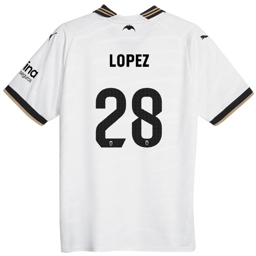 Kinder Fußball Saray Lopez #28 Weiß Heimtrikot Trikot 2023/24 T-Shirt Luxemburg