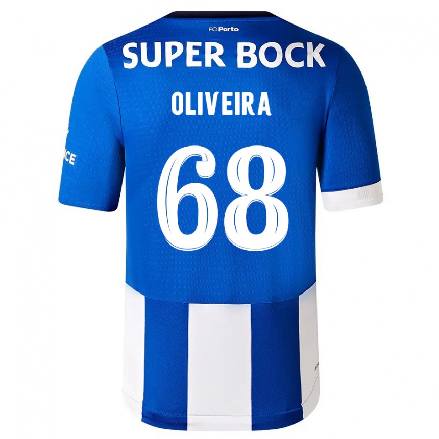 Kinder Fußball André Oliveira #68 Blau Weiss Heimtrikot Trikot 2023/24 T-Shirt Luxemburg