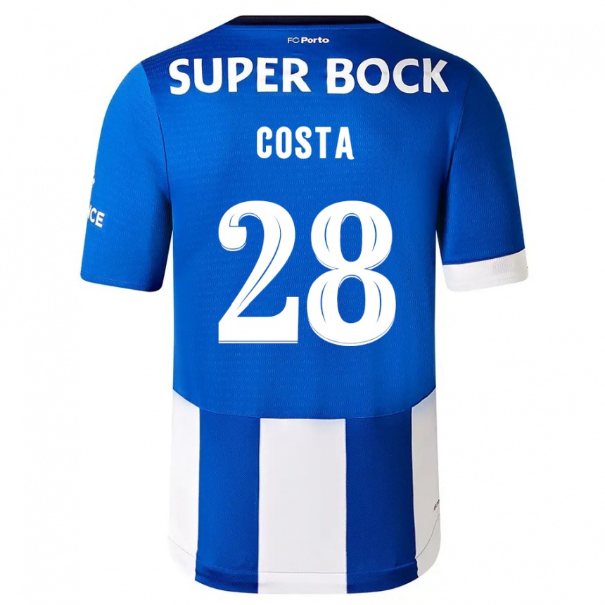 Kinder Fußball Bruno Costa #28 Blau Weiss Heimtrikot Trikot 2023/24 T-Shirt Luxemburg