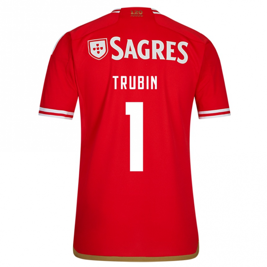 Kinder Fußball Anatoliy Trubin #1 Rot Heimtrikot Trikot 2023/24 T-Shirt Luxemburg