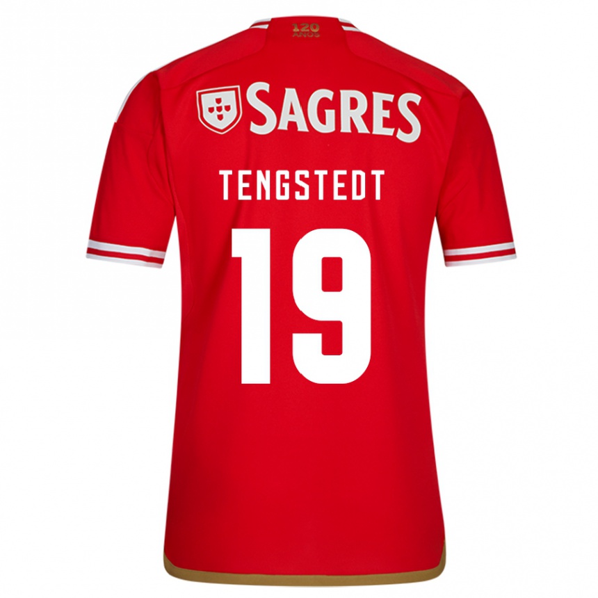 Kinder Fußball Casper Tengstedt #19 Rot Heimtrikot Trikot 2023/24 T-Shirt Luxemburg