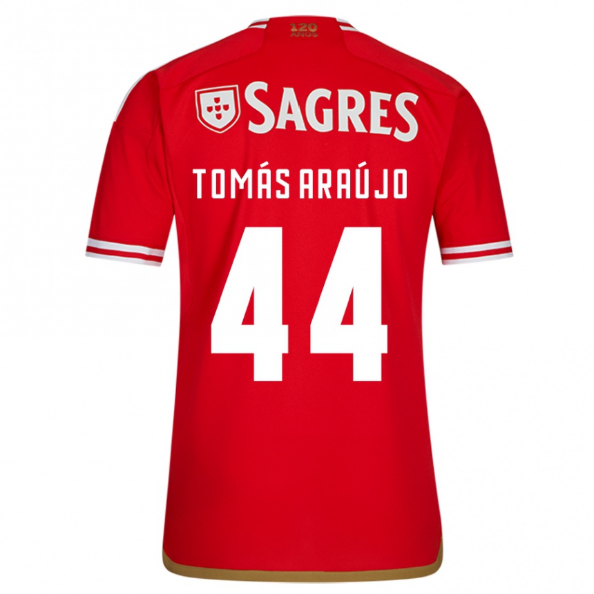 Kinder Fußball Tomás Araújo #44 Rot Heimtrikot Trikot 2023/24 T-Shirt Luxemburg