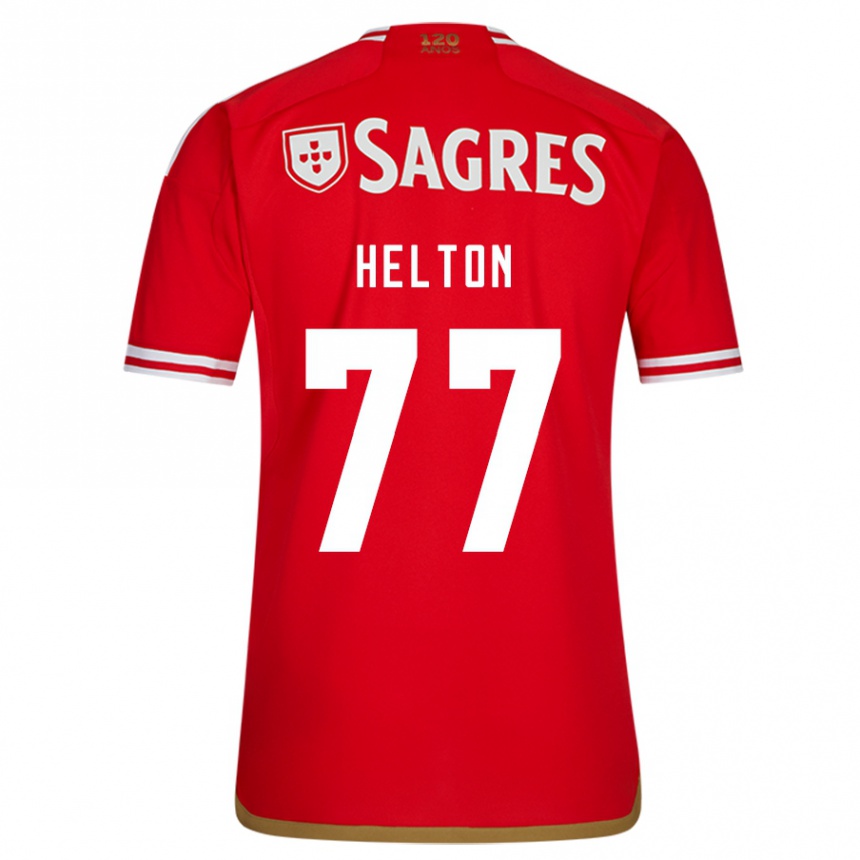 Kinder Fußball Helton Leite #77 Rot Heimtrikot Trikot 2023/24 T-Shirt Luxemburg