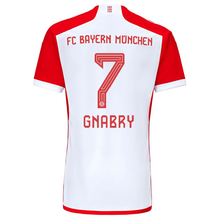 Kinder Fußball Serge Gnabry #7 Rot-Weiss Heimtrikot Trikot 2023/24 T-Shirt Luxemburg