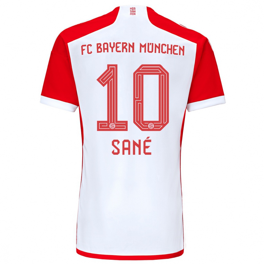 Kinder Fußball Leroy Sane #10 Rot-Weiss Heimtrikot Trikot 2023/24 T-Shirt Luxemburg