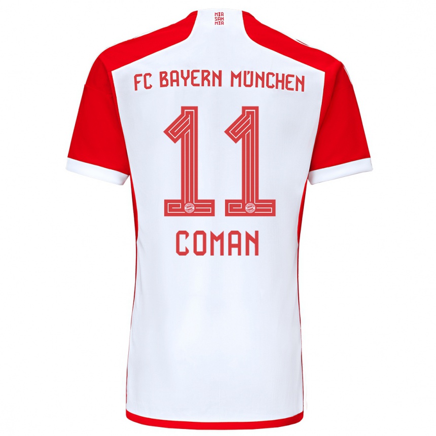 Kinder Fußball Kingsley Coman #11 Rot-Weiss Heimtrikot Trikot 2023/24 T-Shirt Luxemburg