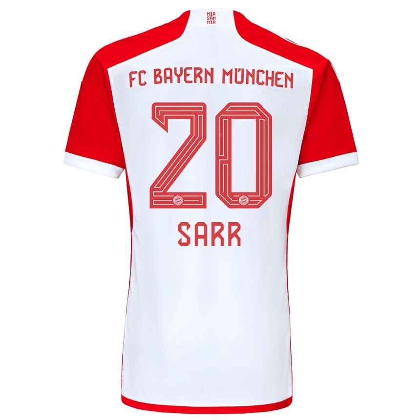 Kinder Fußball Bouna Sarr #20 Rot-Weiss Heimtrikot Trikot 2023/24 T-Shirt Luxemburg