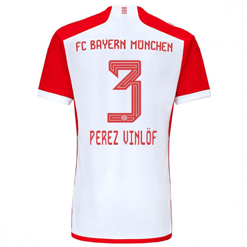 Kinder Fußball Matteo Perez Vinlöf #3 Rot-Weiss Heimtrikot Trikot 2023/24 T-Shirt Luxemburg