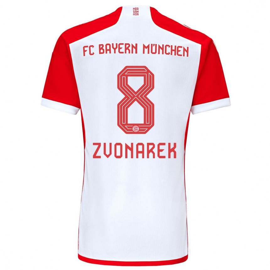 Kinder Fußball Lovro Zvonarek #8 Rot-Weiss Heimtrikot Trikot 2023/24 T-Shirt Luxemburg