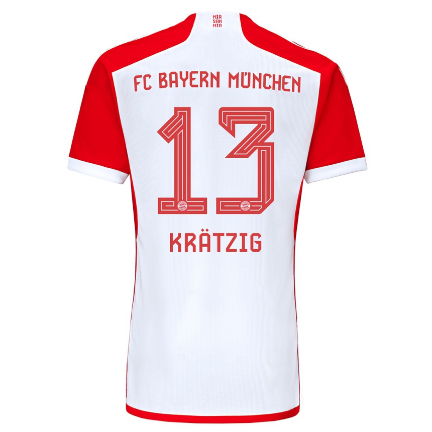 Kinder Fußball Frans Krätzig #13 Rot-Weiss Heimtrikot Trikot 2023/24 T-Shirt Luxemburg
