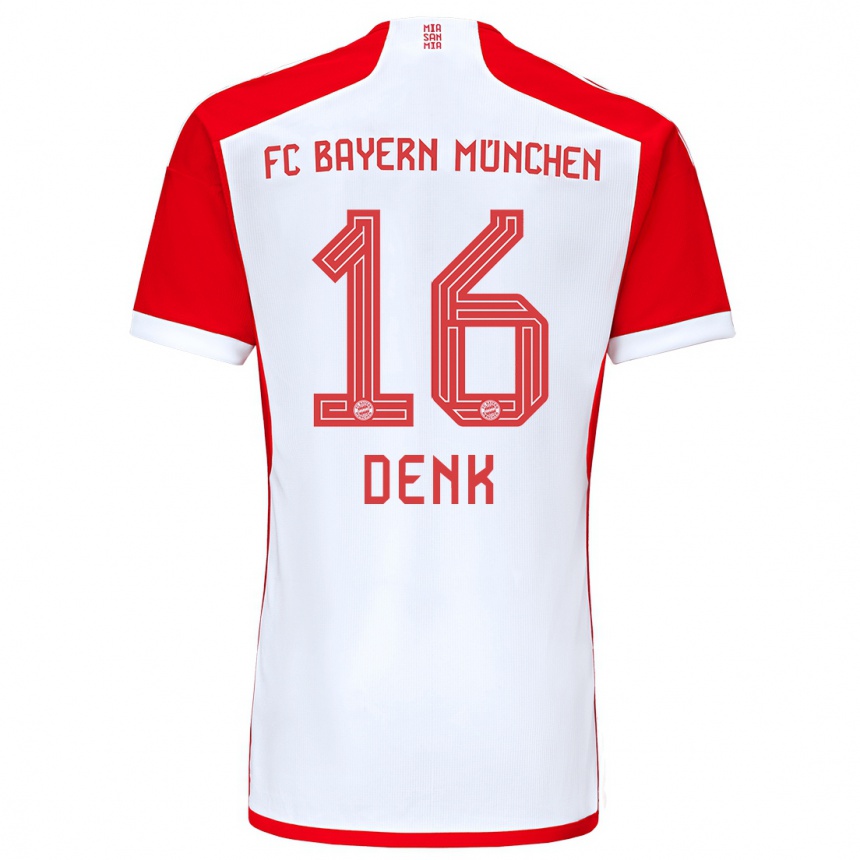 Kinder Fußball Luca Denk #16 Rot-Weiss Heimtrikot Trikot 2023/24 T-Shirt Luxemburg