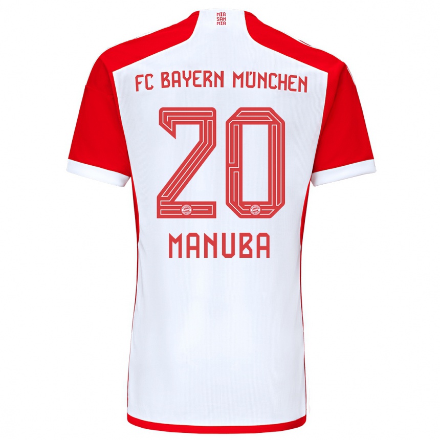 Kinder Fußball Vincent Manuba #20 Rot-Weiss Heimtrikot Trikot 2023/24 T-Shirt Luxemburg