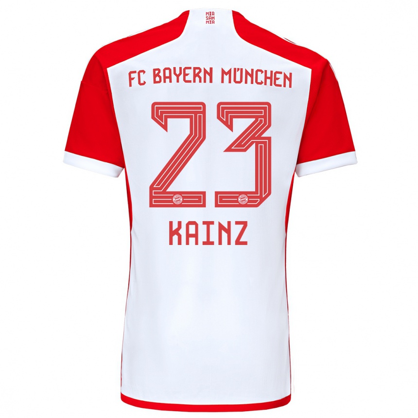 Kinder Fußball Manuel Kainz #23 Rot-Weiss Heimtrikot Trikot 2023/24 T-Shirt Luxemburg