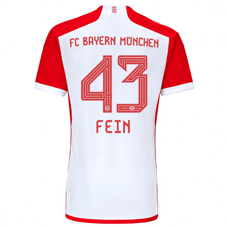 Kinder Fußball Adrian Fein #43 Rot-Weiss Heimtrikot Trikot 2023/24 T-Shirt Luxemburg