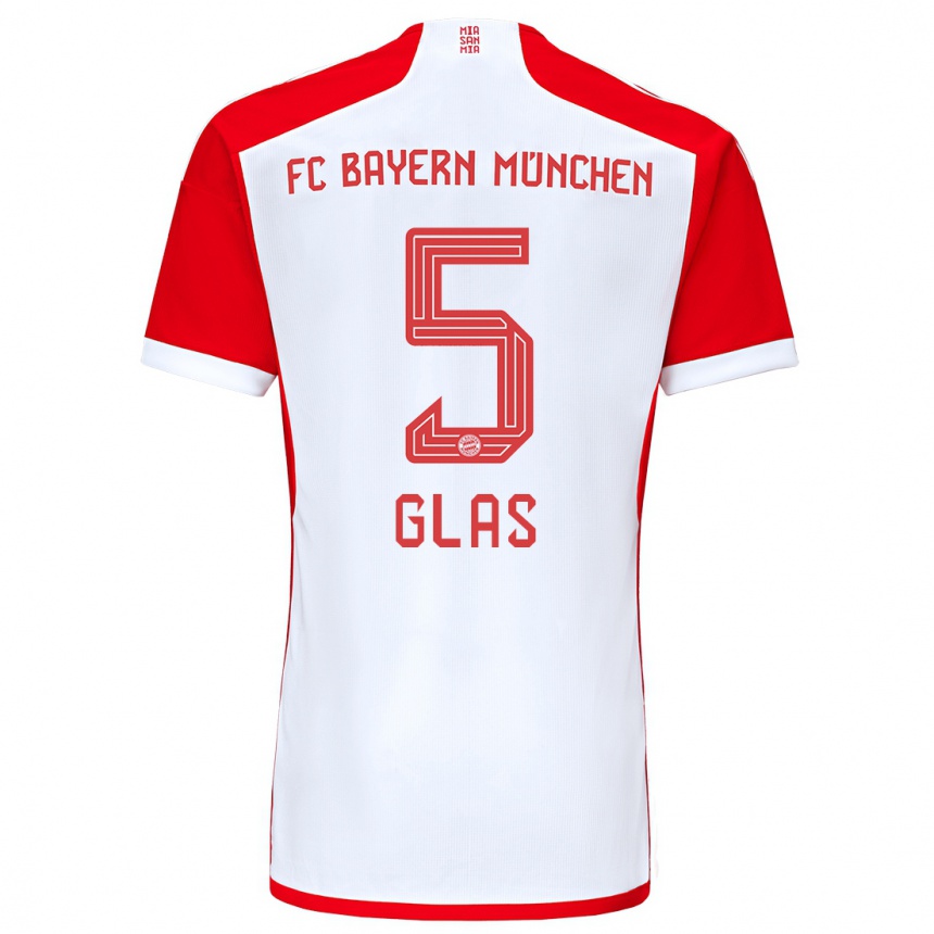 Kinder Fußball Hanna Glas #5 Rot-Weiss Heimtrikot Trikot 2023/24 T-Shirt Luxemburg