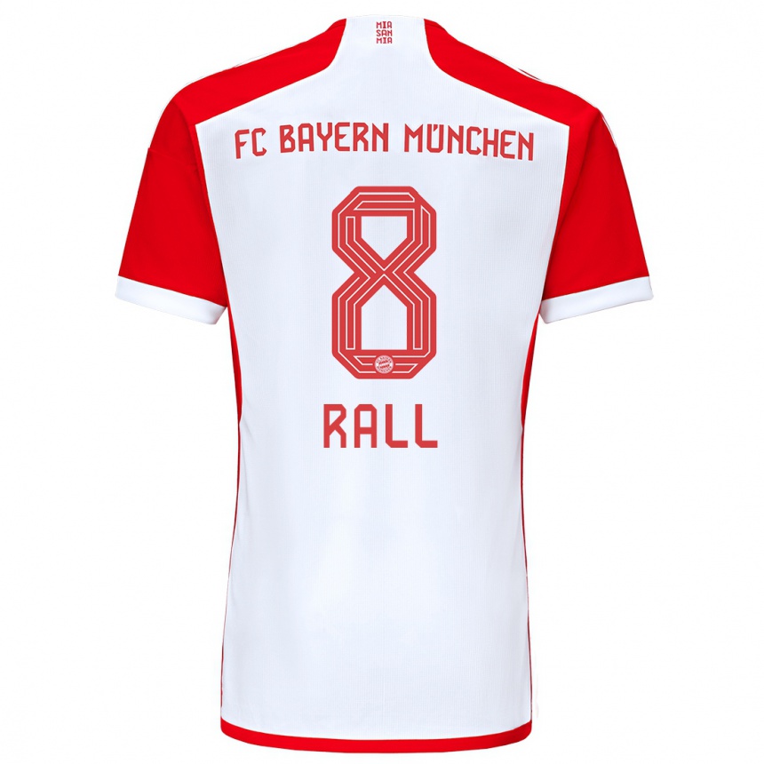 Kinder Fußball Maximiliane Rall #8 Rot-Weiss Heimtrikot Trikot 2023/24 T-Shirt Luxemburg