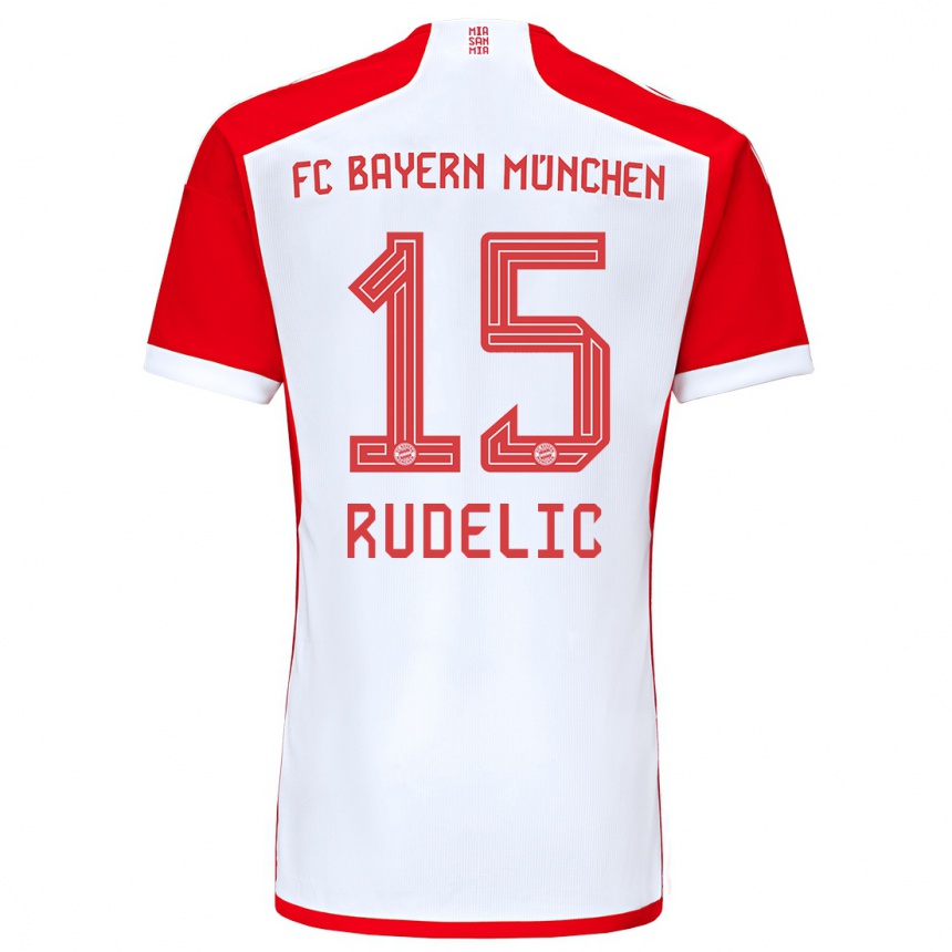 Kinder Fußball Ivana Rudelic #15 Rot-Weiss Heimtrikot Trikot 2023/24 T-Shirt Luxemburg