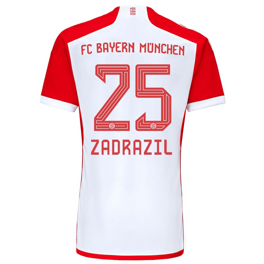 Kinder Fußball Sarah Zadrazil #25 Rot-Weiss Heimtrikot Trikot 2023/24 T-Shirt Luxemburg