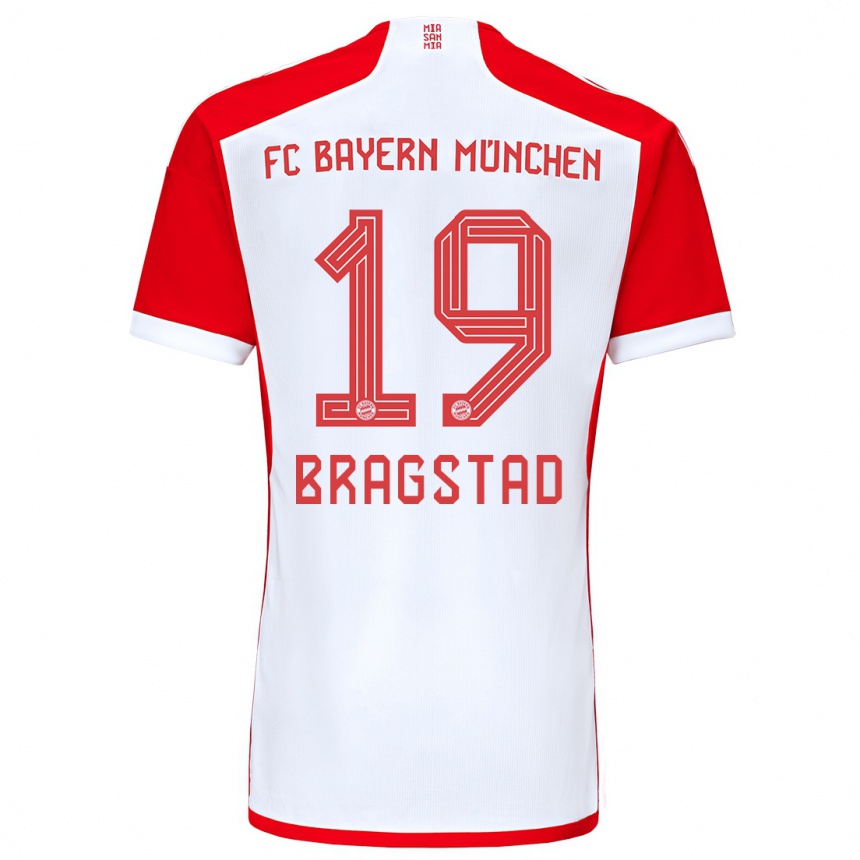 Kinder Fußball Emilie Bragstad #19 Rot-Weiss Heimtrikot Trikot 2023/24 T-Shirt Luxemburg