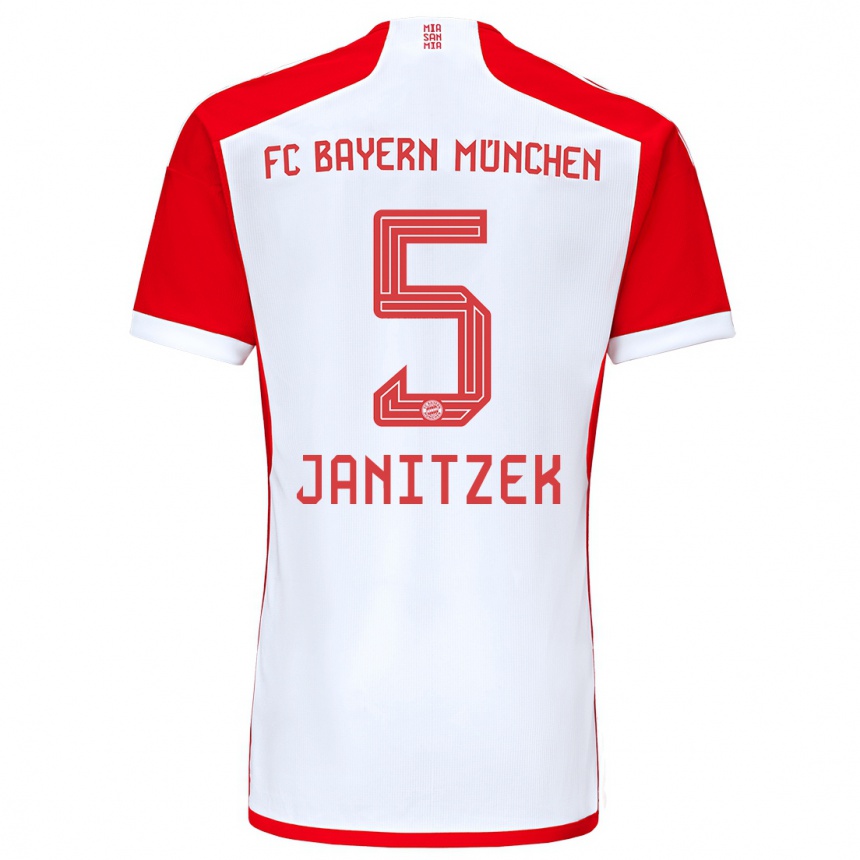 Kinder Fußball Justin Janitzek #5 Rot-Weiss Heimtrikot Trikot 2023/24 T-Shirt Luxemburg