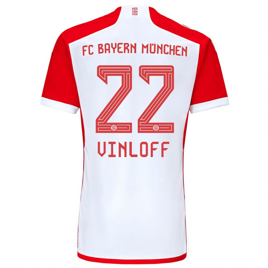 Kinder Fußball Matteo Vinloff #22 Rot-Weiss Heimtrikot Trikot 2023/24 T-Shirt Luxemburg