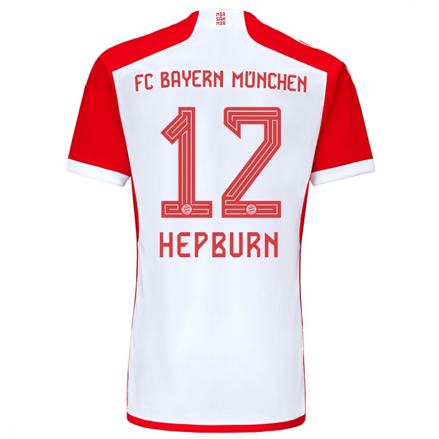 Kinder Fußball Barry Hepburn #12 Rot-Weiss Heimtrikot Trikot 2023/24 T-Shirt Luxemburg