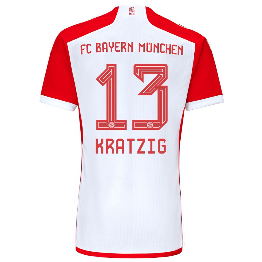 Kinder Fußball Frans Kratzig #13 Rot-Weiss Heimtrikot Trikot 2023/24 T-Shirt Luxemburg